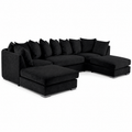 Zeus U Shape Sofa Black