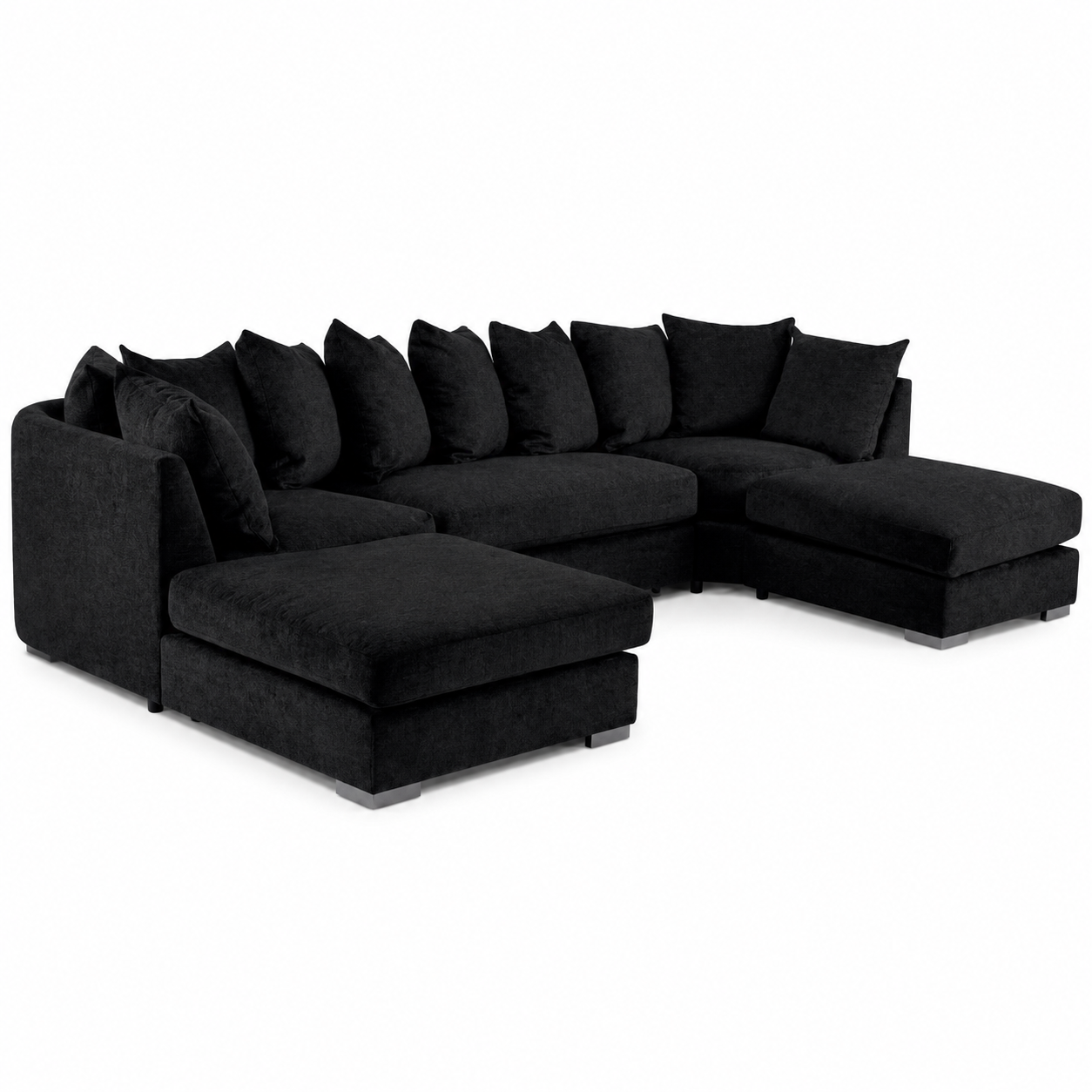 Zeus U Shape Sofa Black