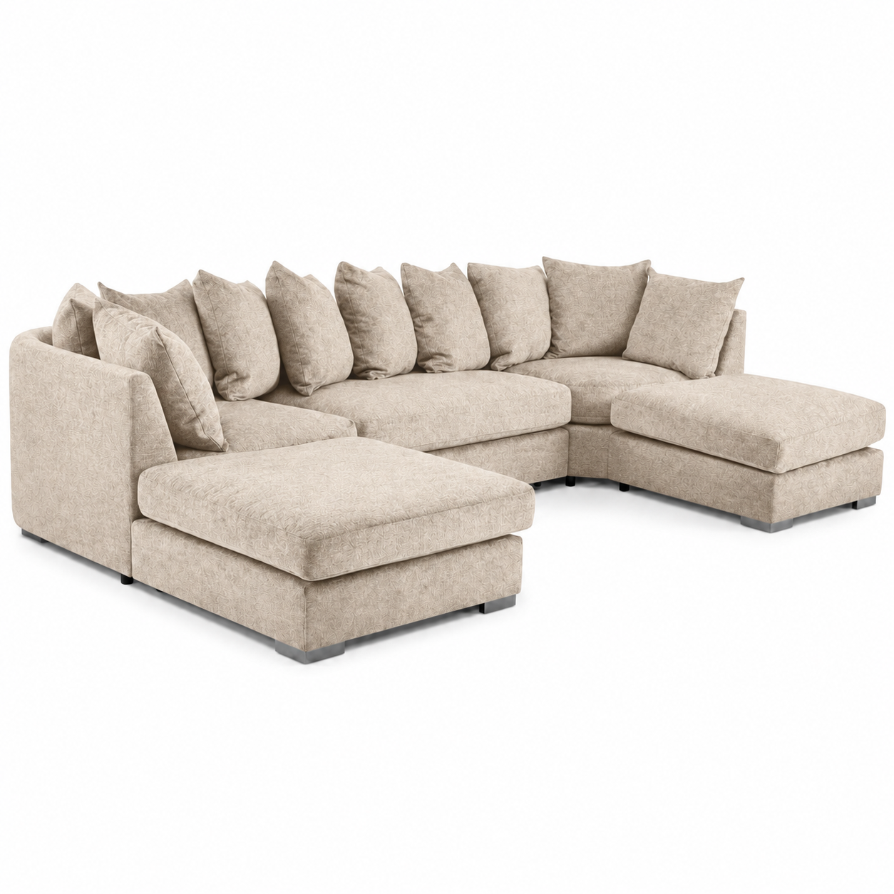 Zeus U Shape Sofa Cream Beige